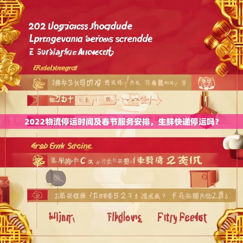 2022物流停运时间及春节服务安排,生鲜快递停运吗?