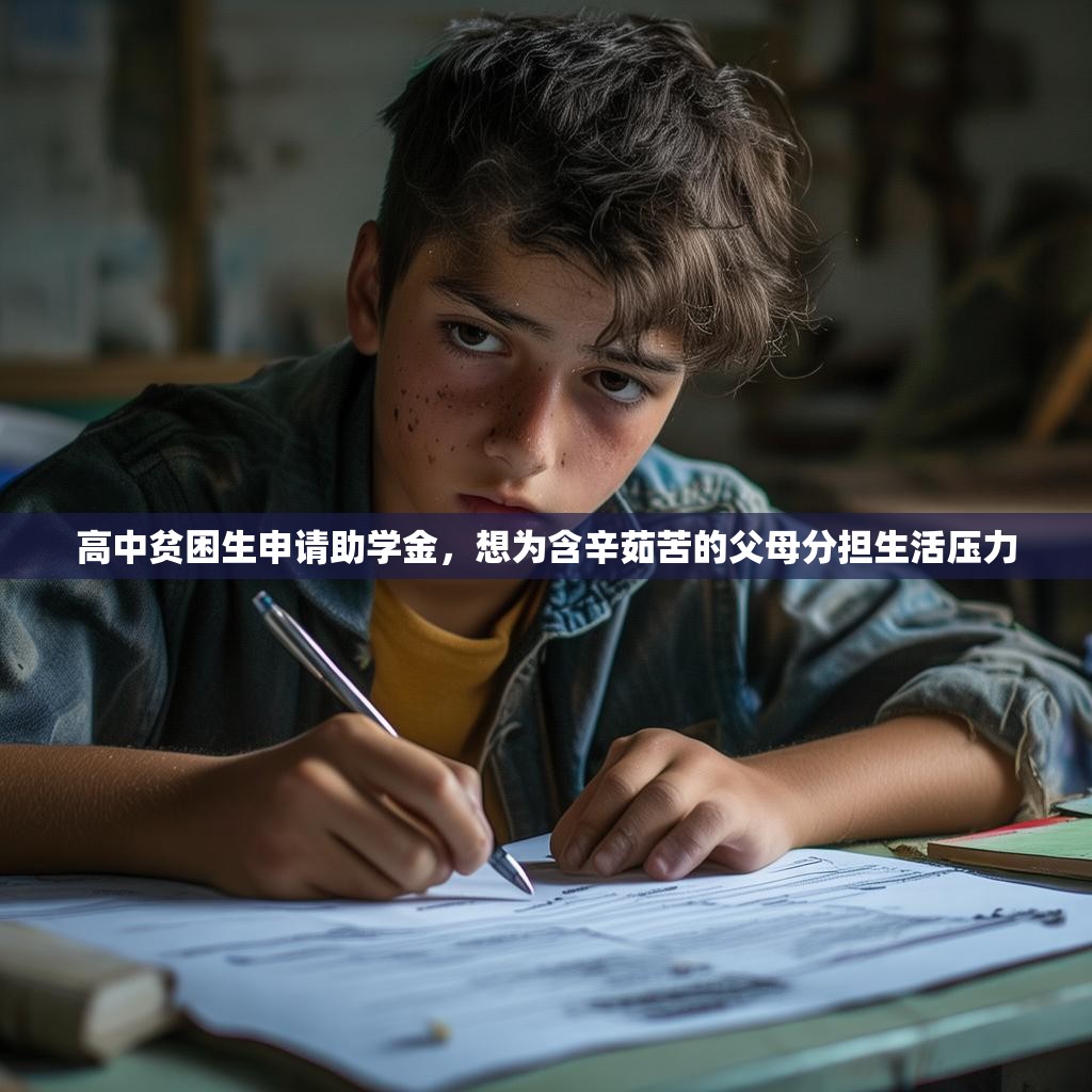 高中贫困生申请助学金，想为含辛茹苦的父母分担生活压力
