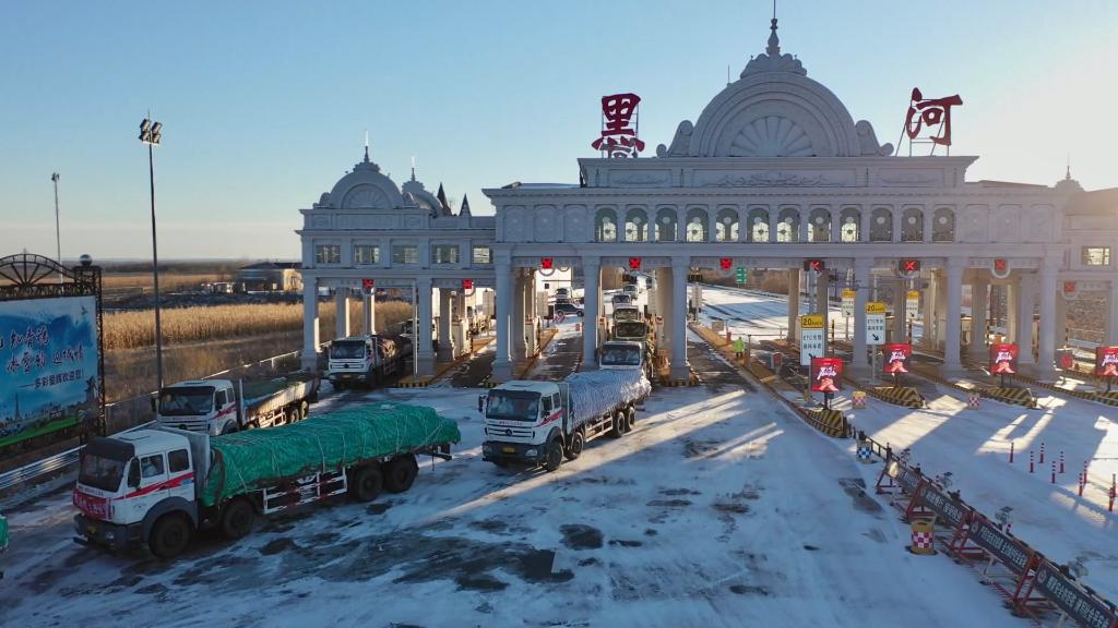 黑龙江多市支援黑河抗疫物资，蔬菜猪肉水果包陆续抵达