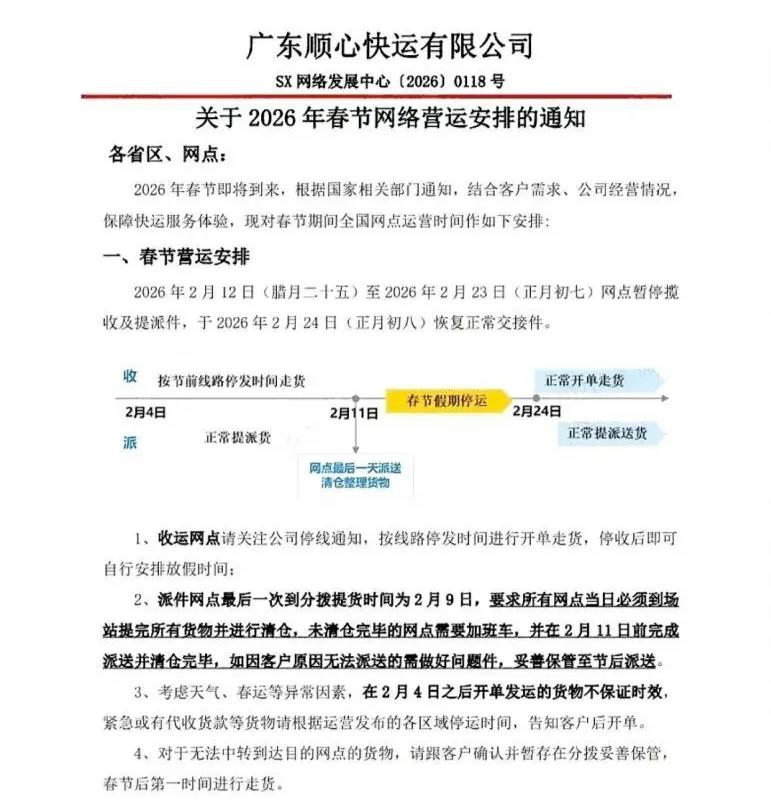 春节期间多家物流企业快递服务安排及收费情况